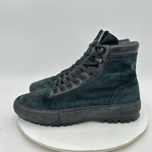 Frye Ryan Men Size 10.5 3483702-BLK Black Suede Leather Lug Hiking Ankle Boot - Picture 1 of 11